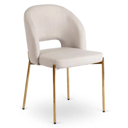 Elite BROS Upholstered Chair – Cream Glamour
