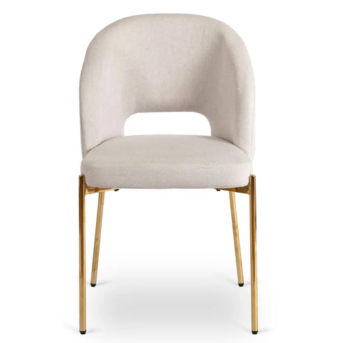 Elite BROS Upholstered Chair – Cream Glamour