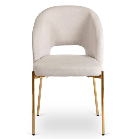 Elite BROS Upholstered Chair – Cream Glamour