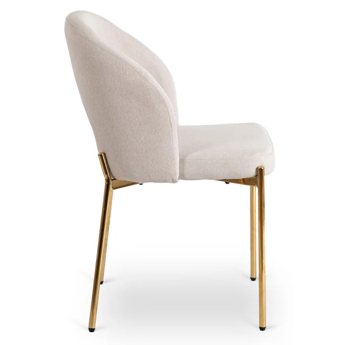 Elite BROS Upholstered Chair – Cream Glamour