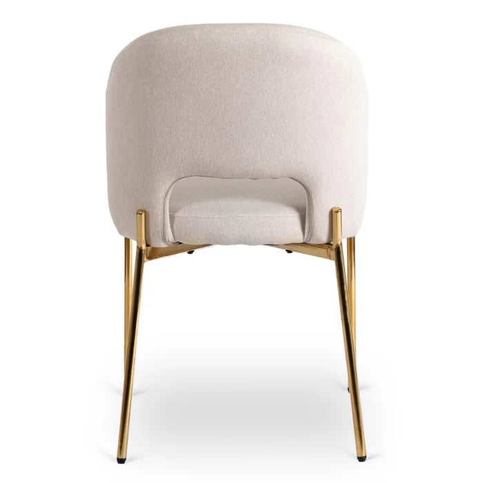 Elite BROS Upholstered Chair – Cream Glamour
