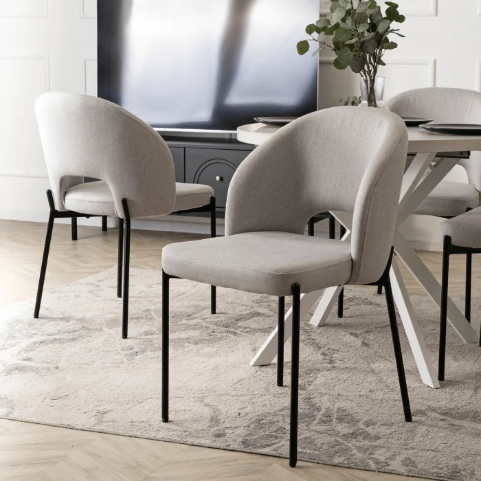 Elite BROS Upholstered Chair – Grey Modern