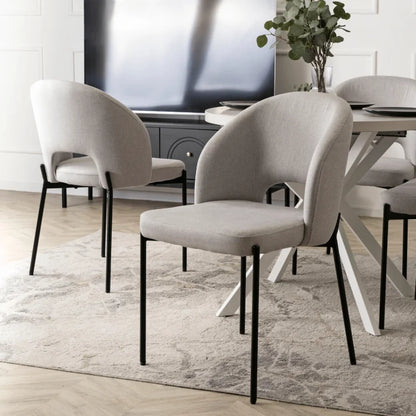 Elite BROS Upholstered Chair – Grey Modern