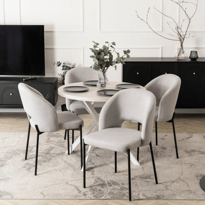 Elite BROS Upholstered Chair – Grey Modern