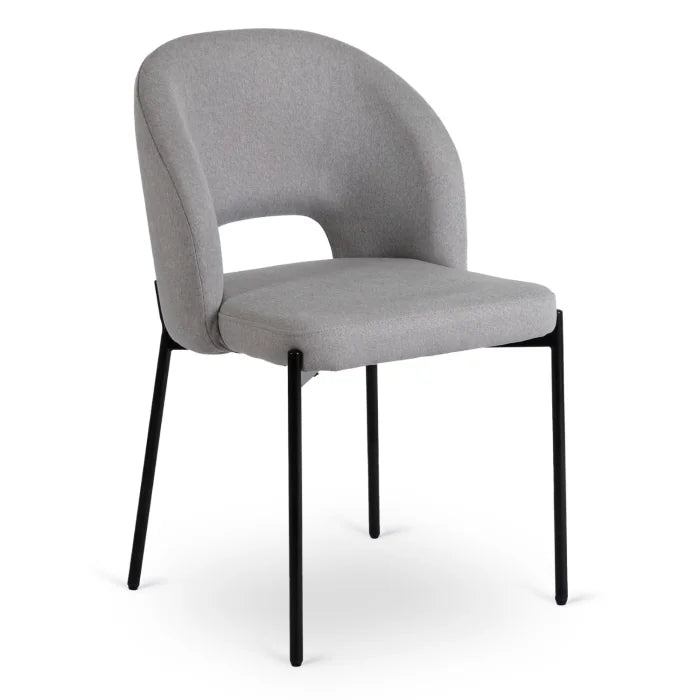 Elite BROS Upholstered Chair – Grey Modern