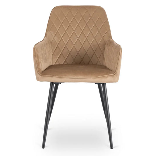 Elite BRESSO Upholstered Dining Chair – Beige Velvet Modern