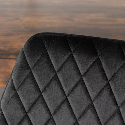 Elite BRESSO Upholstered Dining Chair – Black Velvet Modern