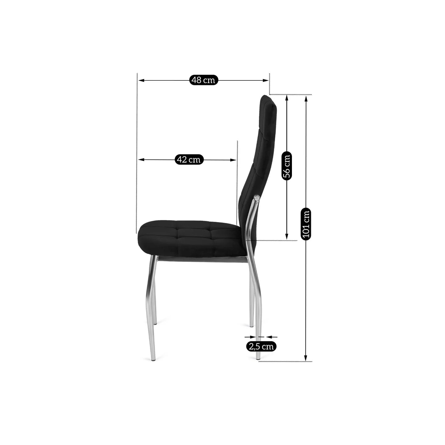 Elite MOLLY Chair – Black Velvet