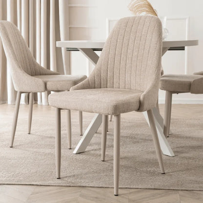 Elite TORINO Upholstered Dining Chair – Cream Modern