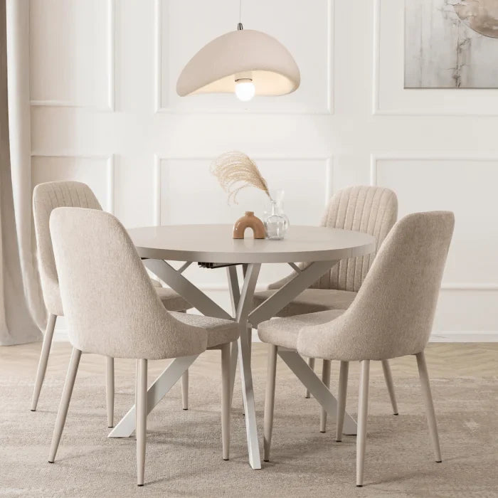 Elite TORINO Upholstered Dining Chair – Cream Modern