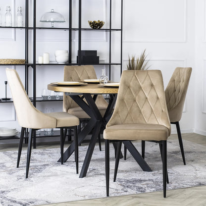 Elite CORK Beige Velvet Chair – Timeless Elegance for Your Interior