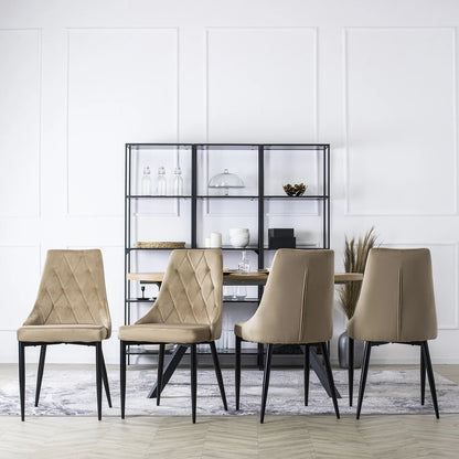 Elite CORK Beige Velvet Chair – Timeless Elegance for Your Interior