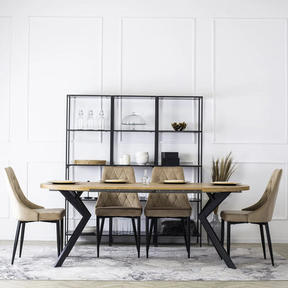 Elite CORK Beige Velvet Chair – Timeless Elegance for Your Interior