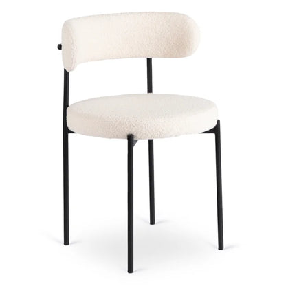 Elite TULSA Upholstered Lounge Chair – Cream Bouclé Modern