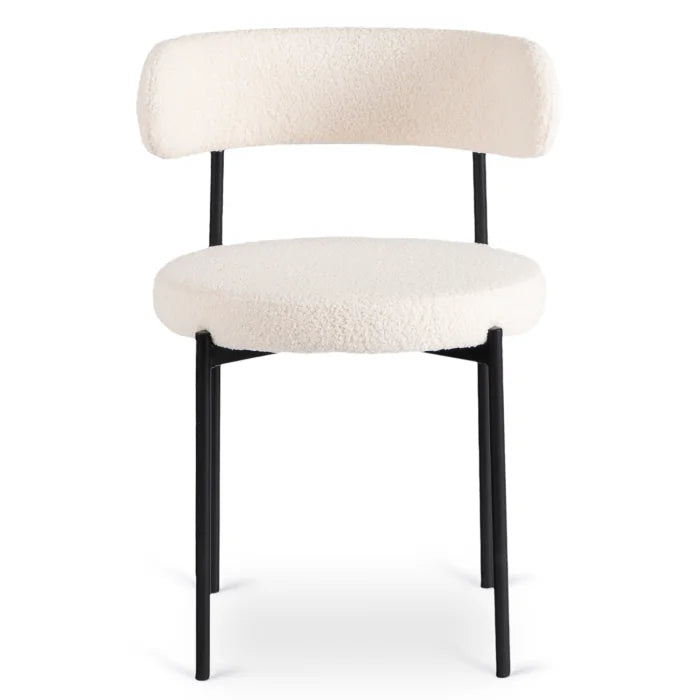 Elite TULSA Upholstered Lounge Chair – Cream Bouclé Modern