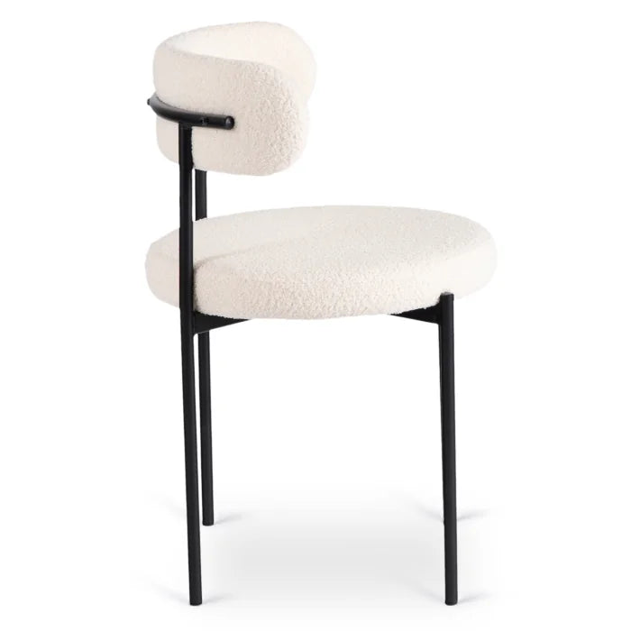 Elite TULSA Upholstered Lounge Chair – Cream Bouclé Modern