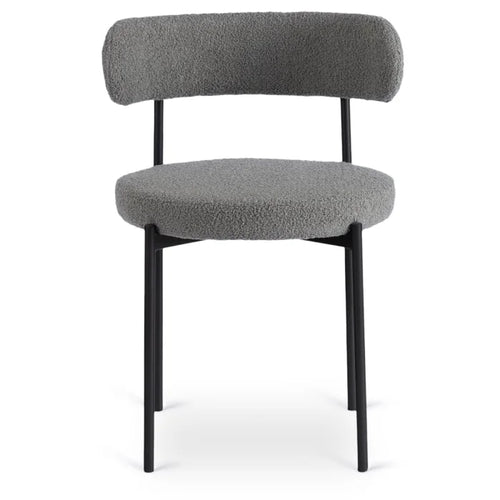 Elite TULSA Upholstered Lounge Chair – Grey Bouclé Modern