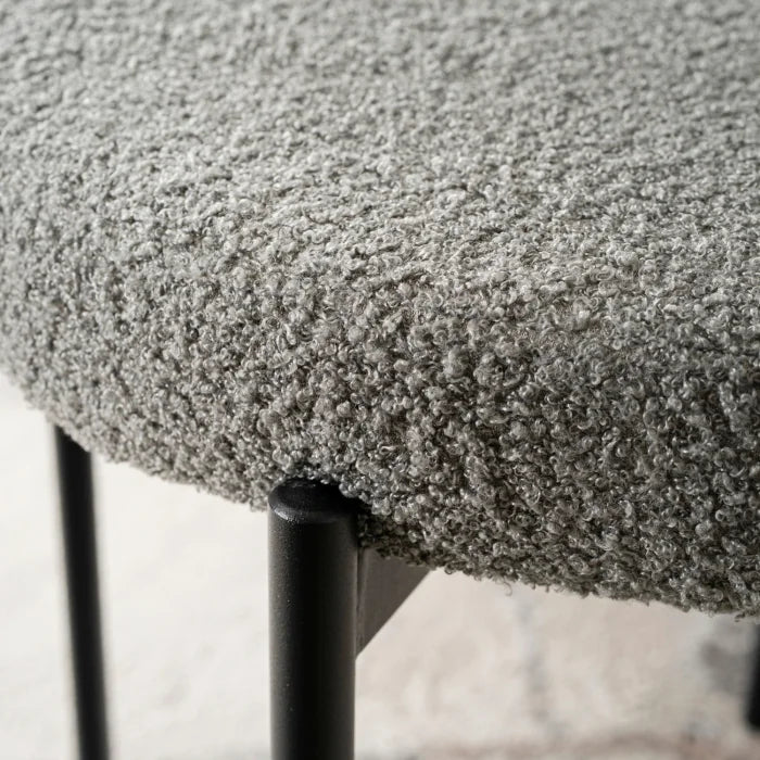 Elite TULSA Upholstered Lounge Chair – Grey Bouclé Modern