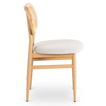 Elite ALTEA Upholstered Wooden Chair Oak / Beige – Classic Retro with Openwork Design