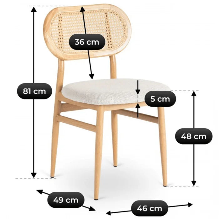 Elite ALTEA Upholstered Wooden Chair Oak / Beige – Classic Retro with Openwork Design