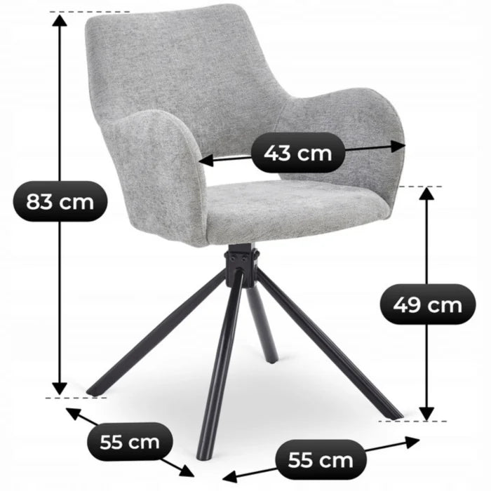 Elite FLAV Grey Modern Upholstered Chair