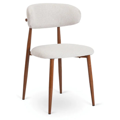 Elite FLAVIO Upholstered Chair Walnut/Grey Modern Retro