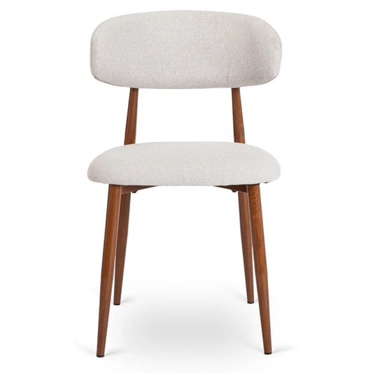 Elite FLAVIO Upholstered Chair Walnut/Grey Modern Retro
