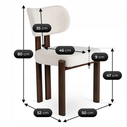 Elite GRENADA Upholstered Chair Walnut/Cream Bouclé Modern