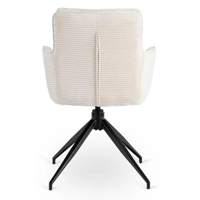 Elite AKITA Modern Upholstered Swivel Chair-Modern Cream Corduroy