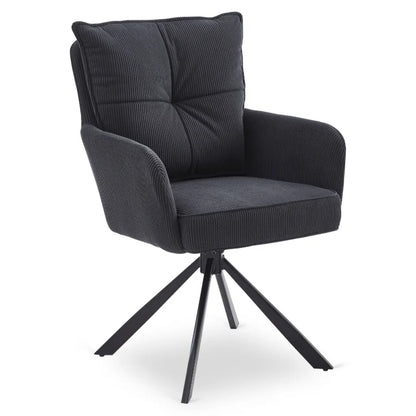 Elite CITY Modern swivel chair in black corduroy