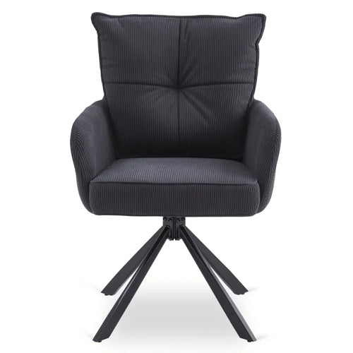 Elite CITY Modern swivel chair in black corduroy