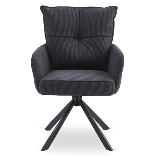 Elite CITY Modern swivel chair in black corduroy