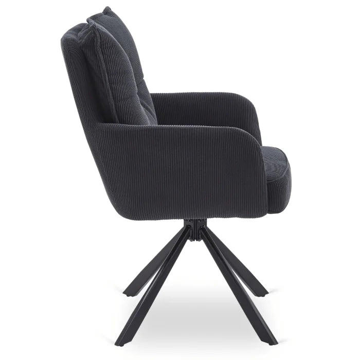 Elite CITY Modern swivel chair in black corduroy