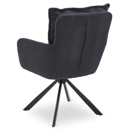 Elite CITY Modern swivel chair in black corduroy