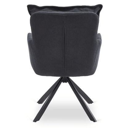 Elite CITY Modern swivel chair in black corduroy
