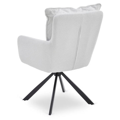 Elite CITY Modern swivel chair in cream corduroy