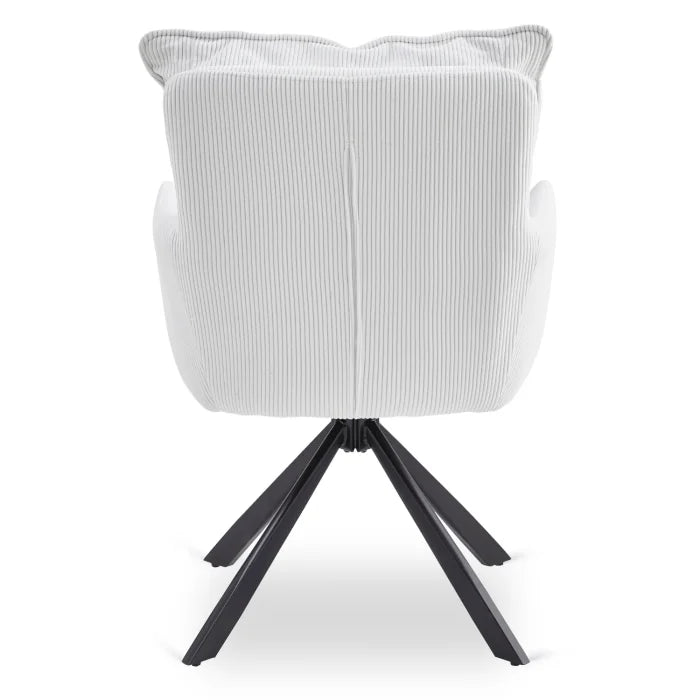 Elite CITY Modern swivel chair in cream corduroy