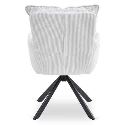 Elite CITY Modern swivel chair in cream corduroy