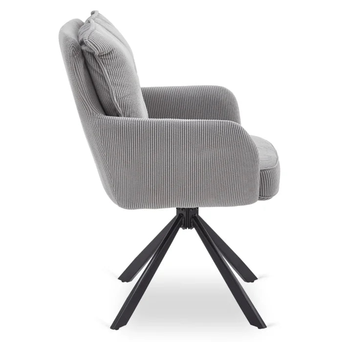 Elite CITY Modern swivel chair in grey corduroy