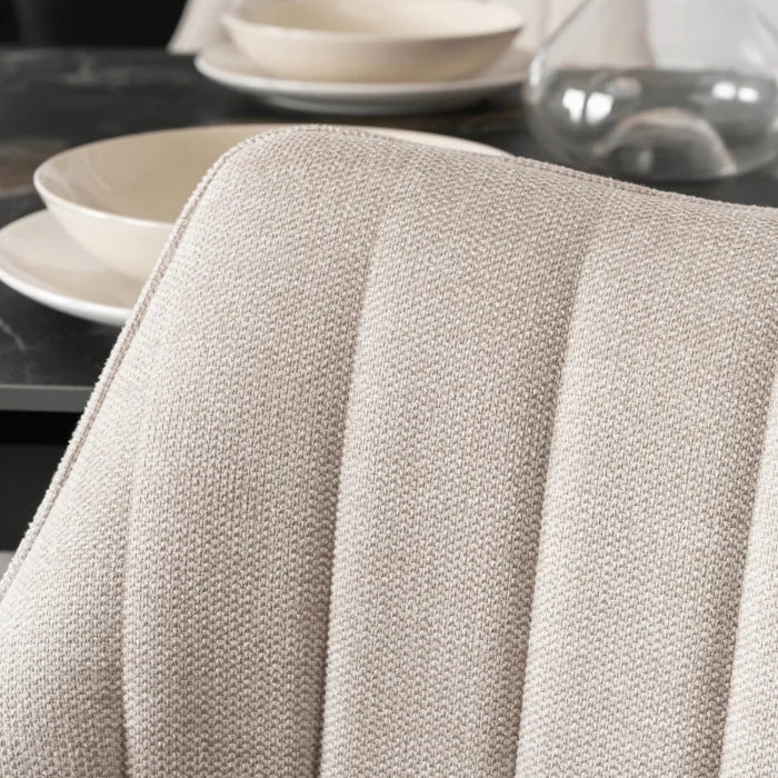 Elite MUMBAI Cream Modern Upholstered Swivel Chair