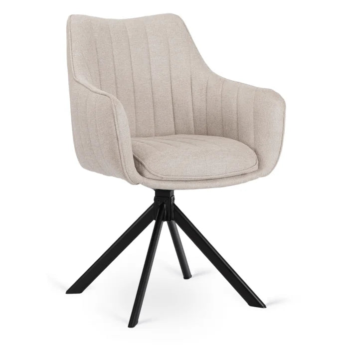 Elite MUMBAI Cream Modern Upholstered Swivel Chair