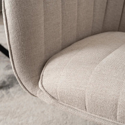 Elite MUMBAI Cream Modern Upholstered Swivel Chair