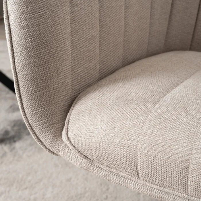 Elite MUMBAI Cream Modern Upholstered Swivel Chair