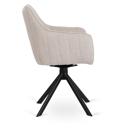 Elite MUMBAI Cream Modern Upholstered Swivel Chair