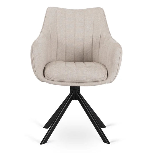 Elite MUMBAI Cream Modern Upholstered Swivel Chair
