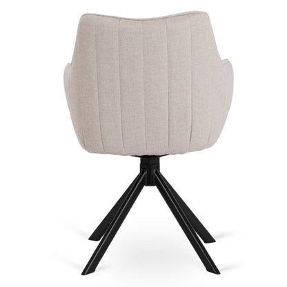Elite MUMBAI Cream Modern Upholstered Swivel Chair