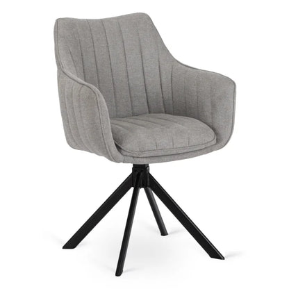 Elite MUMBAI Grey Modern Upholstered Swivel Chair