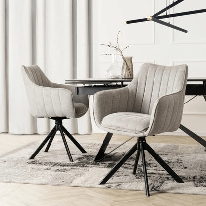 Elite MUMBAI Grey Modern Upholstered Swivel Chair