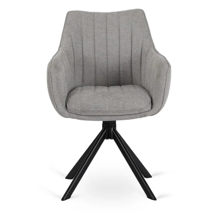 Elite MUMBAI Grey Modern Upholstered Swivel Chair