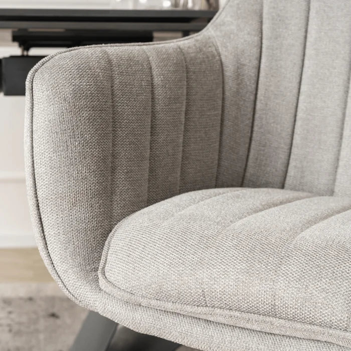 Elite MUMBAI Grey Modern Upholstered Swivel Chair